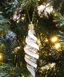 Alternative view of Christmas Concepts® Pack of 6-110mm Large Spiral Shaped Baubles - Shiny & Glitter Decorated - Christmas Tree Decorations (Rose Gold)