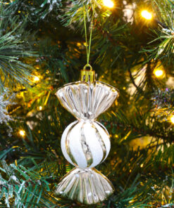 Alternative view of Christmas Concepts® Pack of 5-110mm Large Sweet Shaped Baubles - Shiny & Glitter Decorated - Christmas Baubles (Rose Gold)