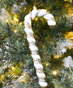 Alternative view of Christmas Concepts® Pack of 3–250mm Extra Large Candy Cane Baubles – Shiny & Glitter Decorated – Christmas Decorations (Rose Gold)