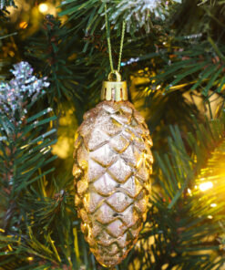 Alternative view of Christmas Concepts® Pack of 6-90mm Pine Cone Baubles – Shiny and Glitter Decorated – Luxury Christmas Decorations (Rose Gold)