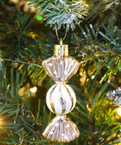 Alternative view of Christmas Concepts® Pack of 6-8cm Mini Sweet Shaped Baubles – Shiny & Glitter Decorated – Christmas Tree Decorations (Rose Gold)