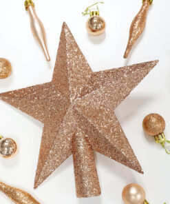 Alternative view of Christmas Concepts® 20cm Glitter Tree Top Star Decoration – Christmas Tree Topper (Rose Gold)