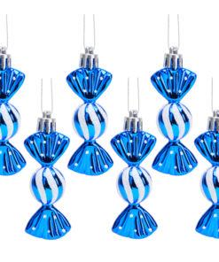 Christmas Concepts® Pack of 6-8cm Mini Sweet Shaped Baubles – Shiny & Glitter Decorated – Christmas Tree Decorations (Royal Blue)