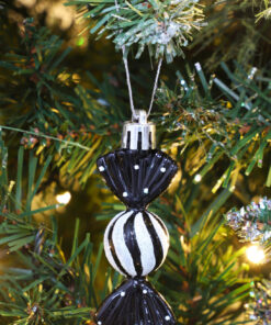 Alternative view of Christmas Concepts® Pack of 6-8cm Mini Sweet Shaped Baubles – Shiny & Glitter Decorated – Christmas Tree Decorations (Black)