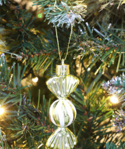 Alternative view of Christmas Concepts® Pack of 6-8cm Mini Sweet Shaped Baubles – Shiny & Glitter Decorated – Christmas Tree Decorations (Gold)