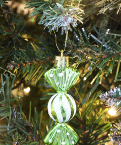 Alternative view of Christmas Concepts® Pack of 6-8cm Mini Sweet Shaped Baubles – Shiny & Glitter Decorated – Christmas Tree Decorations (Lime Green)