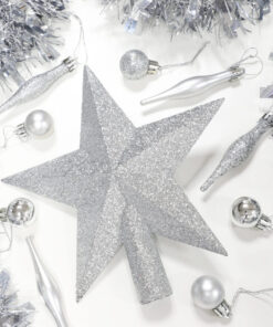 Alternative view of Christmas Concepts® 20cm Glitter Tree Top Star Decoration – Christmas Tree Topper (Silver)