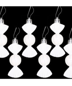 Christmas Concepts® Pack of 6-8cm Mini Sweet Shaped Baubles – Shiny & Glitter Decorated – Christmas Tree Decorations (White)