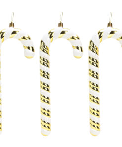 Christmas Concepts® Pack of 3–250mm Extra Large Candy Cane Baubles – Shiny & Glitter Decorated – Christmas Decorations (Gold)