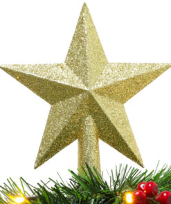 Christmas Concepts® 20cm Glitter Tree Top Star Decoration – Christmas Tree Topper (Gold)