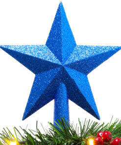 Christmas Concepts® 20cm Glitter Tree Top Star Decoration – Christmas Tree Topper (Royal Blue)