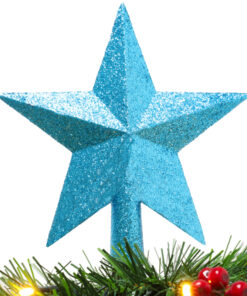 Christmas Concepts® 20cm Glitter Tree Top Star Decoration – Christmas Tree Topper (Turquoise)