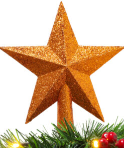 Christmas Concepts® 20cm Glitter Tree Top Star Decoration – Christmas Tree Topper (Copper)