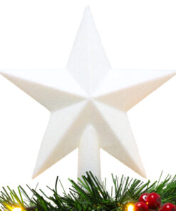 Christmas Concepts® 20cm Glitter Tree Top Star Decoration – Christmas Tree Topper (White)