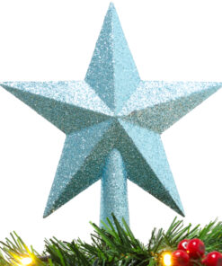 Christmas Concepts® 20cm Glitter Tree Top Star Decoration – Christmas Tree Topper (Ice Blue)