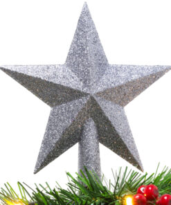 Christmas Concepts® 20cm Glitter Tree Top Star Decoration – Christmas Tree Topper (Graphite)