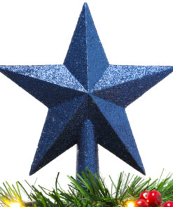 Christmas Concepts® 20cm Glitter Tree Top Star Decoration – Christmas Tree Topper (Midnight Blue)