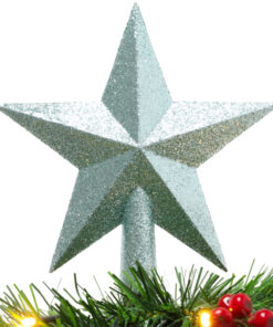 Christmas Concepts® 20cm Glitter Tree Top Star Decoration – Christmas Tree Topper (Mint Green)