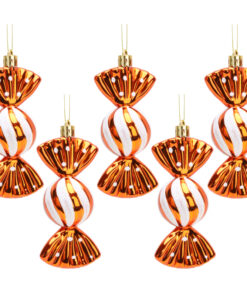 Christmas Concepts® Pack of 5-110mm Large Sweet Shaped Baubles - Shiny & Glitter Decorated - Christmas Baubles (Copper)