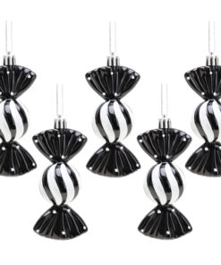 Christmas Concepts® Pack of 5-110mm Large Sweet Shaped Baubles - Shiny & Glitter Decorated - Christmas Baubles (Black)