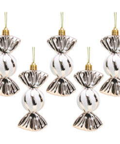 Christmas Concepts® Pack of 5-110mm Large Sweet Shaped Baubles - Shiny & Glitter Decorated - Christmas Baubles (Champagne)