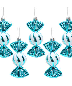 Christmas Concepts® Pack of 5-110mm Large Sweet Shaped Baubles - Shiny & Glitter Decorated - Christmas Baubles (Turquoise)