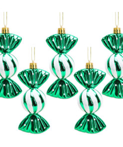 Christmas Concepts® Pack of 5-110mm Large Sweet Shaped Baubles - Shiny & Glitter Decorated - Christmas Baubles (Emerald Green)