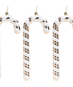 Christmas Concepts® Pack of 3–250mm Extra Large Candy Cane Baubles – Shiny & Glitter Decorated – Christmas Decorations (Rose Gold)