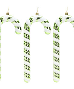 Christmas Concepts® Pack of 3–250mm Extra Large Candy Cane Baubles – Shiny & Glitter Decorated – Christmas Decorations (Lime Green)