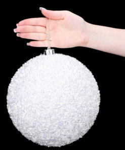 Alternative view of Christmas Concepts® Pack Of 2-200mm Baubles - Shiny & Glitter Design - Giant Christmas Baubles (Iridescent Sparkle)