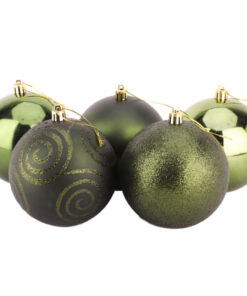 Christmas Concepts® Pack of 5-100mm Large Baubles - Shiny, Matte & Glitter Design - Christmas Decorations (Forrest Green)