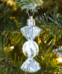 Alternative view of Christmas Concepts® Pack of 6-8cm Mini Sweet Shaped Baubles – Shiny & Glitter Decorated – Christmas Tree Decorations (Ice Blue)