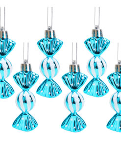 Christmas Concepts® Pack of 6-8cm Mini Sweet Shaped Baubles – Shiny & Glitter Decorated – Christmas Tree Decorations (Turquoise)