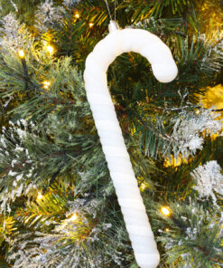 Alternative view of Christmas Concepts® Pack of 3–250mm Extra Large Candy Cane Baubles – Shiny & Glitter Decorated – Christmas Decorations (White)