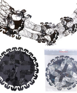 Christmas Concepts® 9ft x 1ft Large Round Foil Garland Festive Hanging Decorations – Christmas Trimming (Black + Silver)