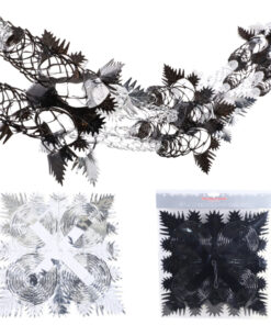 Christmas Concepts® 9ft x 1ft Large Square Foil Garland Festive Hanging Decoration – Christmas Trimming (Black & Silver)