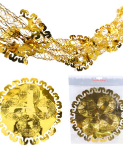 Christmas Concepts® 9ft x 1ft Large Round Foil Garland Festive Hanging Decorations – Christmas Trimming (GOLD)