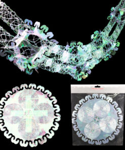 Christmas Concepts® 9ft x 1ft Large Round Foil Garland Festive Hanging Decorations – Christmas Trimming (Iridescent)