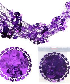 Christmas Concepts® 9ft x 1ft Large Round Foil Garland Festive Hanging Decorations – Christmas Trimming (Purple)