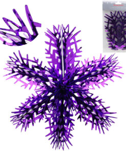 Christmas Concepts® 16” (1.3ft) Large Foil 3D Snowflake Hanging Decoration – Christmas Trimming (Purple)