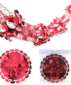 Christmas Concepts® 9ft x 1ft Large Round Foil Garland Festive Hanging Decorations – Christmas Trimming (RED)