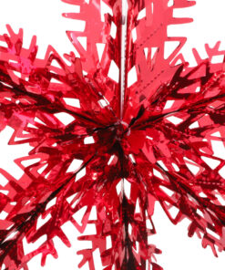 Alternative view of Christmas Concepts® 16” (1.3ft) Large Foil 3D Snowflake Hanging Decoration – Christmas Trimming (Red)