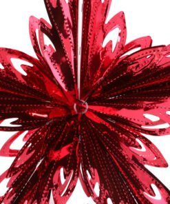 Alternative view of Christmas Concepts® 16” (1.3ft) Large Foil 3D Star Hanging Decoration – Christmas Trimming (Red)