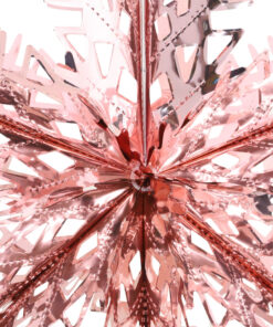 Alternative view of Christmas Concepts® 16” (1.3ft) Large Foil 3D Snowflake Hanging Decoration – Christmas Trimming (Rose Gold)