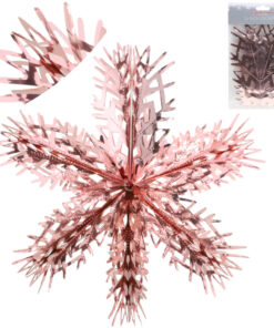Christmas Concepts® 16” (1.3ft) Large Foil 3D Snowflake Hanging Decoration – Christmas Trimming (Rose Gold)