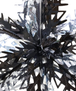 Alternative view of Christmas Concepts® 16” (1.3ft) Large Foil 3D Snowflake Hanging Decoration – Christmas Trimming (Black & Silver)