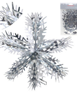 Christmas Concepts® 16” (1.3ft) Large Foil 3D Snowflake Hanging Decoration – Christmas Trimming (Silver)