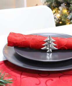Alternative view of Christmas Concepts® Set of 4 Silver Napkin Rings – Luxury Christmas Serviette Holders – Table Settings (Tree)