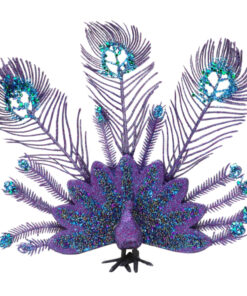 Christmas Concepts® 10" Purple Glitter Peacock Clip On Christmas Tree Decoration With Beads and Sequins