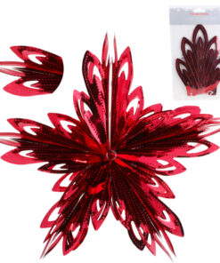 Christmas Concepts® 16” (1.3ft) Large Foil 3D Star Hanging Decoration – Christmas Trimming (Red)